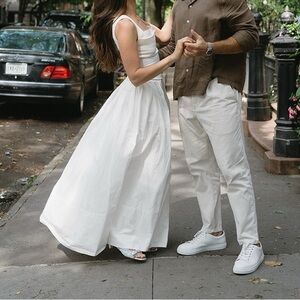 DISSH WHITE POPLIN MIDI SKIRT (NEW WITH TAGS)